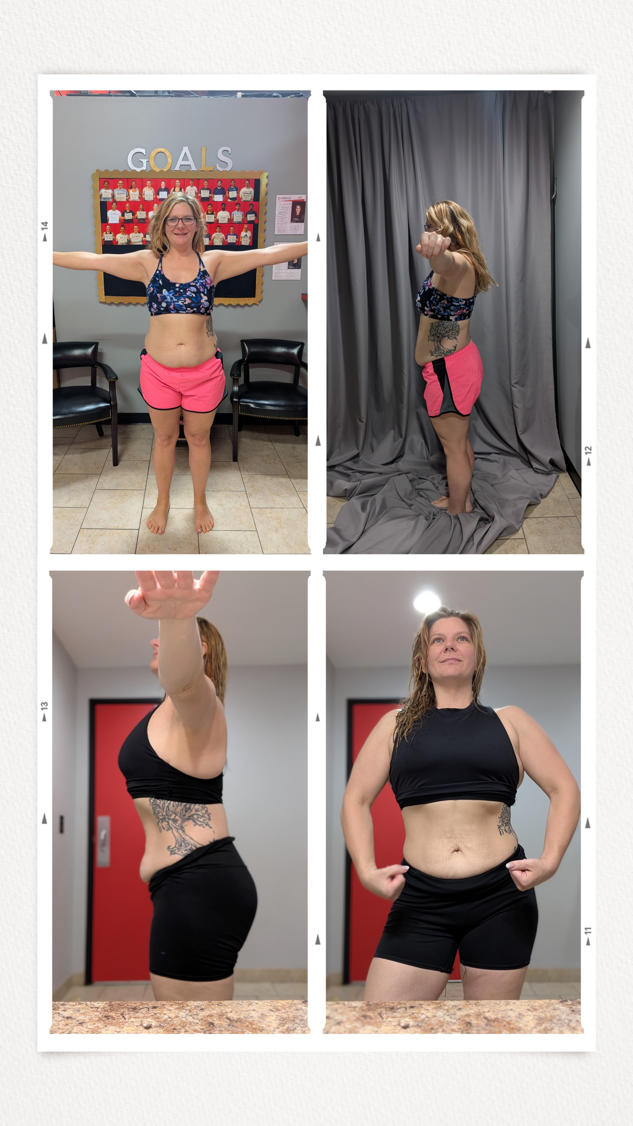Instructor fitness transformation journey collage