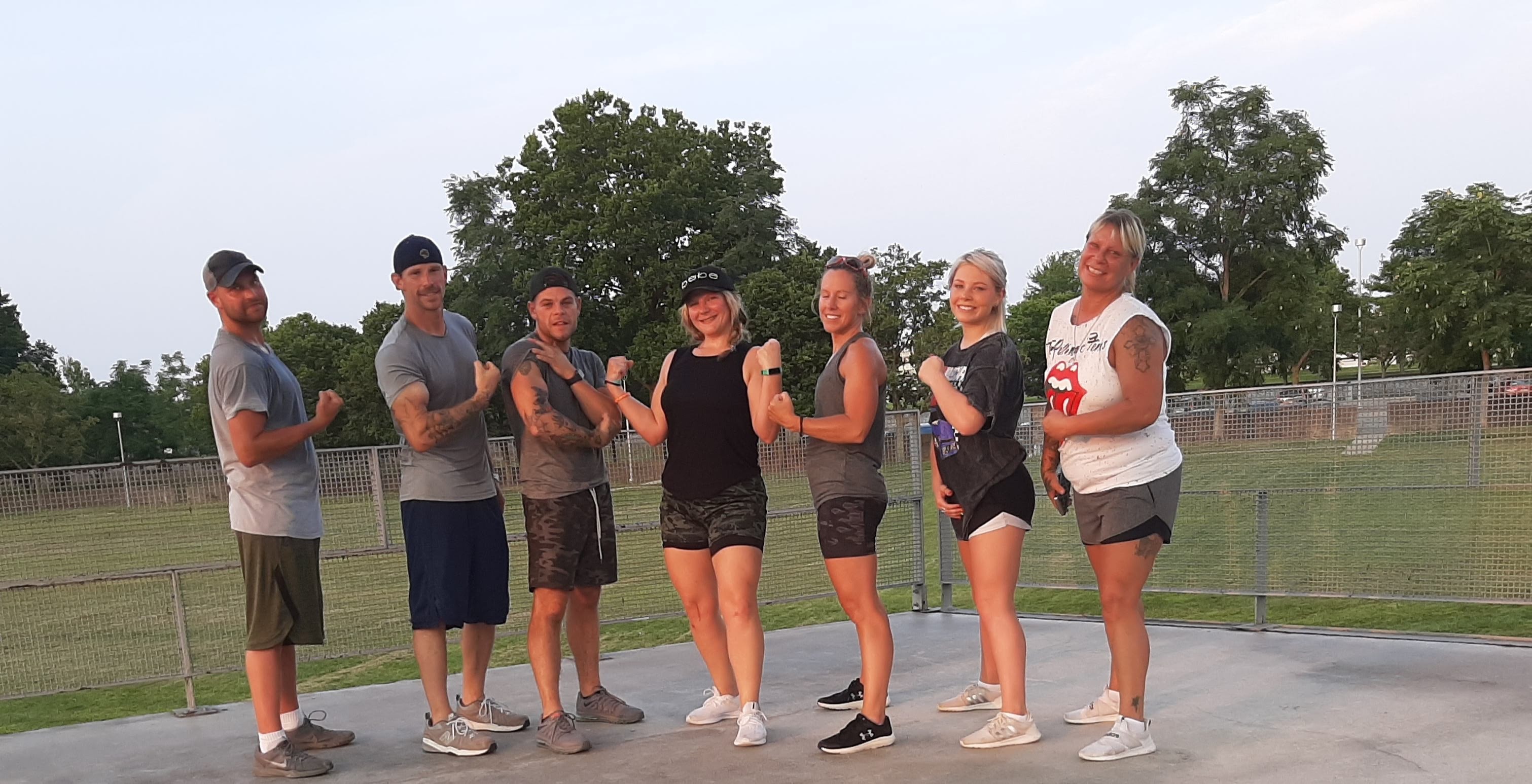 Outdoor group fitness class